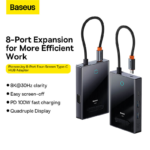 Baseus PioneerJoy 8 Port Four Screen Type C