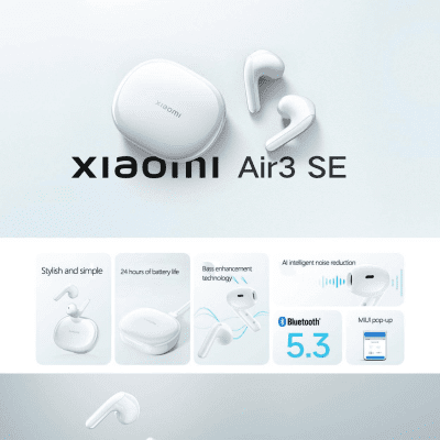 Xiaomi Mi Air 3 SE True Wireless Earbuds On Delivery all over Pakistan.