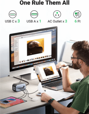 UGREEN 100W USB C GaN Charging Station-7 Ports Desktop Charger